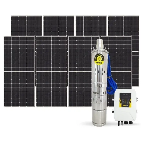 8 adet Güneş Paneli ile Çalışan 2200 Watt Sulama Paketi - Max.50 Metre - Max.35 Ton Su