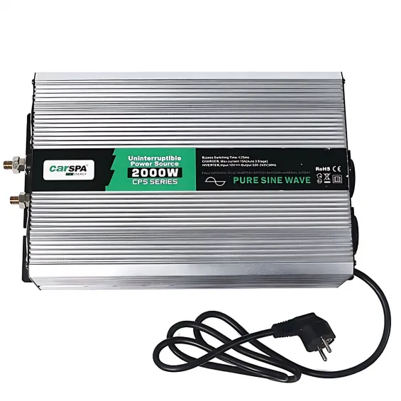 Carspa 2KW 2000 Watt 12 Volt Tam Sinüs Karavan İnverteri - Şebekeden Şarjlı