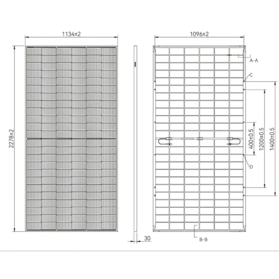 GSE 600 Watt 16BB A+ Class TopCon Half Cut Güneş Paneli - Monokristal Solar Panel