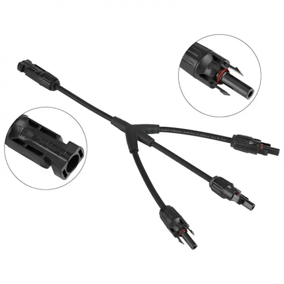 MC4 30cm Kablolu 3lü Y Tipi Paralelleme Güneş Paneli Bağlantı Konnektörü