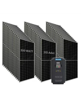 110KW 150HP 3Faz 380V Güneş Paneli ile Dalgıç Pompa Sistemi