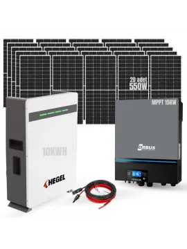 15KW Trifaze Hibrit Solar Paket - Günlük 66 KW - 99 KW Üretim Güneş Enerjisi Paketi