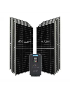 2.2KW 3HP 3Faz 220V Güneş Paneli ile Dalgıç Pompa Sistemi