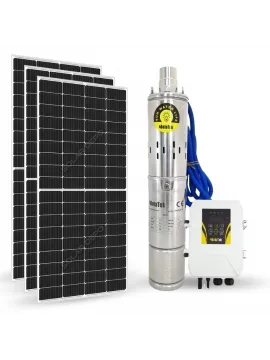 3 adet Güneş Paneli ile Çalışan Hegel 72 Volt Sulama Paketi - Max.90 Metre - Max.4 Ton Su