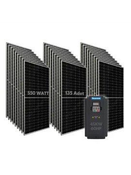 45KW 60HP 3Faz 380V Güneş Paneli ile Dalgıç Pompa Sistemi