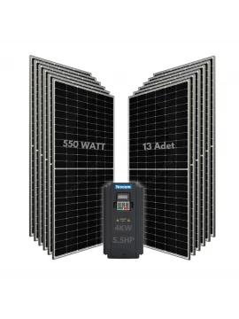 4KW 5.5HP 3Faz 380V Güneş Paneli ile Dalgıç Pompa Sistemi