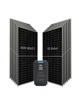 5.5KW 7.5HP 3Faz 380V Güneş Paneli ile Dalgıç Pompa Sistemi