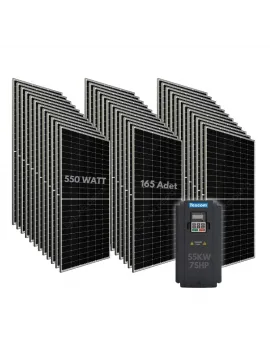 55KW 75HP 3Faz 380V Güneş Paneli ile Dalgıç Pompa Sistemi