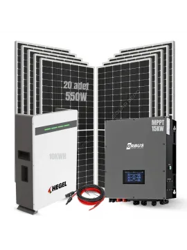 15KW Trifaze Hibrit Solar Paket - Günlük 66 KW - 99 KW Üretim Güneş Enerjisi Paketi