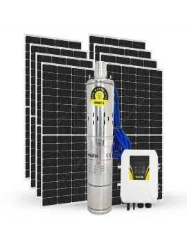 8 adet Güneş Paneli ile Çalışan 2200 Watt Sulama Paketi - Max.120 Metre - Max.11 Ton Su