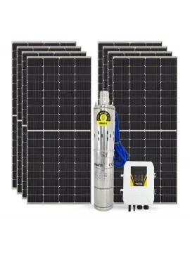 8 adet Güneş Paneli ile Çalışan 2200 Watt Sulama Paketi - Max.200 Metre - Max.11 Ton Su