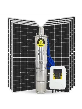 8 Adet Güneş Paneli ile Çalışan Hegel 2200 Watt DC-AC Pompalı Sulama Paketi - Max.200 Metre - Max.7.5 Ton Su