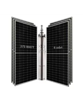 6 adet Güneş Paneli ile Çalışan 72 Volt Sulama Paketi - Max.120 Metre - Max.2m³ Su
