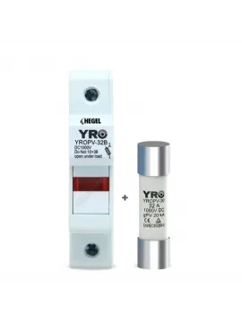 Hegel DC 1000V 20KA Kartuş Yuvası + Hegel DC 32A 1000V Kartuş Sigorta