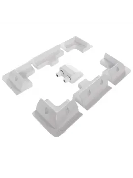 Karavan Güneş Paneli Beyaz Montaj Seti - 7 Parça Komple Braket Seti (4 Köşe + 2 Yan + Kablo Kapağı)