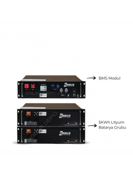 Orbus 5KWh Lityum Batarya + BMS 200VDC Yüksek Voltaj Paket