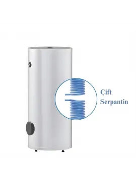 Solimpeks 500 Litre Emaye Boyler - Dik Tip Çift Serpantin
