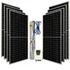 8 Adet 550W Güneş Paneli ile Çalışan Hegel 2200 Watt DC-AC Max.200 Metre Pompa Paketi