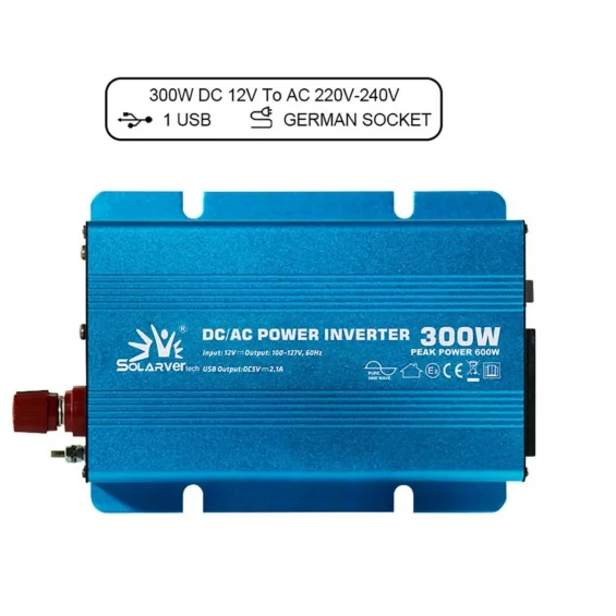 Max 0.3KW 300 Watt 12 Volt Tam Sinüs İnverter