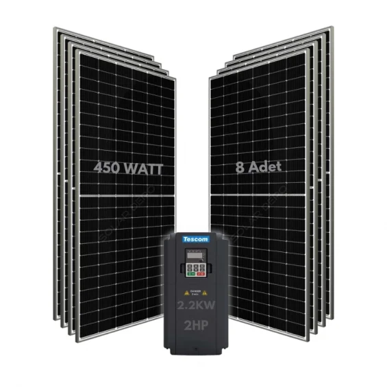 1.5KW 2HP 3Faz 380V Güneş Paneli ile Dalgıç Pompa Sistemi