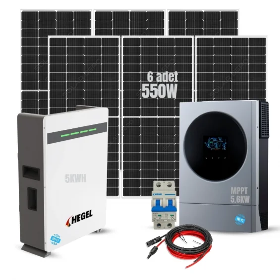 Bir Eve Yetecek Güneş Paneli Paketi - 5.6KW Hibrit Sistem ( Tüm Beyaz Eşyalar Dahil)