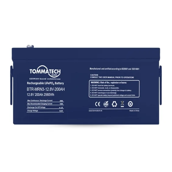 TommaTech 25.6V 100Ah Şarj Edilebilir LiFePO4 Lityum Batarya + LED göstergeli