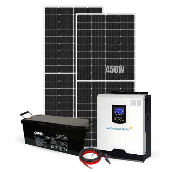 Lityum Akülü Buzdolabı + Tv + Aydınlatma Çalıştıran Güneş Enerjisi Paketi - Günlük 5.4KW - 10.9KW Üretim