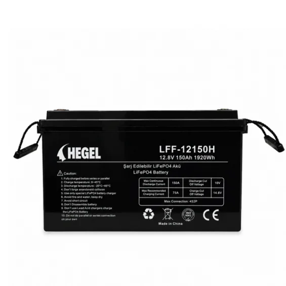 Hegel 12.8V 150Ah LiFePO4 Lityum Akü + Bluetooth