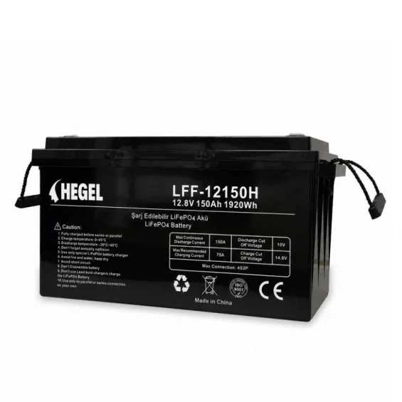 Hegel 12.8V 150Ah LiFePO4 Lityum Akü + Bluetooth