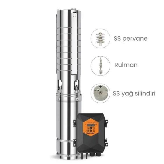 Pantec 72 xx 750 Watt DC Solar Dalgıç Pompa - Max.95 Metre - Max.4.5 Ton Su