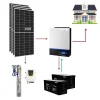 Karbon Akülü Solar Pompalı Bağ Evi Paketi - Buzdolabı + TV+ Aydınlatma + Dalgıç Pompa