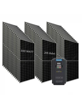 110KW 150HP 3Faz 380V Güneş Paneli ile Dalgıç Pompa Sistemi