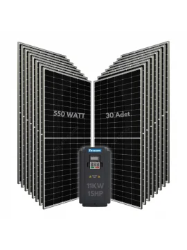 11KW 15HP 3Faz 380V Güneş Paneli ile Dalgıç Pompa Sistemi