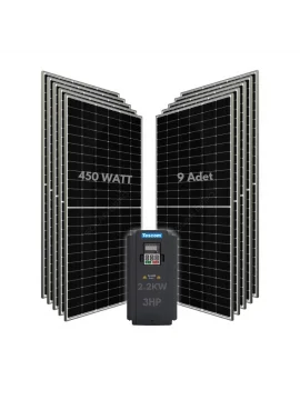 2.2KW 3HP 3Faz 220V Güneş Paneli ile Dalgıç Pompa Sistemi