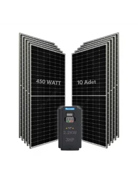 2.2KW 3HP 3Faz 380V Güneş Paneli ile Dalgıç Pompa Sistemi