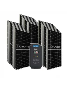 37KW 50HP 3Faz 380V Güneş Paneli ile Dalgıç Pompa Sistemi