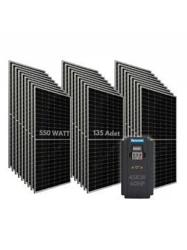 45KW 60HP 3Faz 380V Güneş Paneli ile Dalgıç Pompa Sistemi