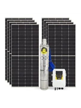 8 adet Güneş Paneli ile Çalışan 2200 Watt Sulama Paketi - Max.200 Metre - Max.11 Ton Su