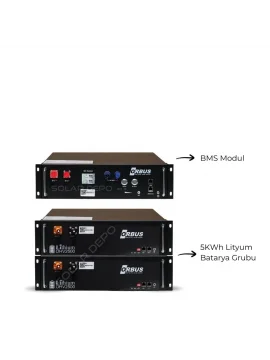 Orbus 5KWh Lityum Batarya + BMS 200VDC Yüksek Voltaj Paket