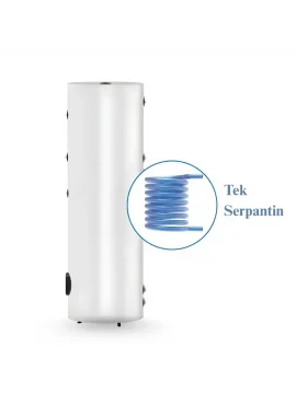 Solimpeks 160 Litre Emaye Boyler - Dik Tip Tek Serpantin 1.45m²