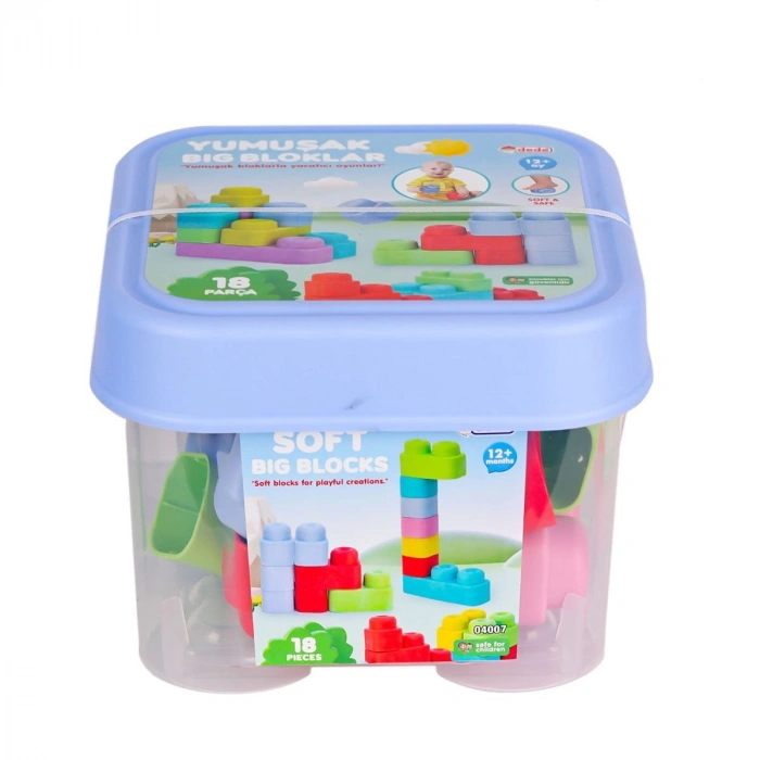 04007 Yumuşak Big Bloklar Kova 18 Parça -Dede