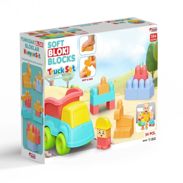 04123 YUMUŞAK BLOKİ BLOKLAR KAMYON SET 24 PARÇA