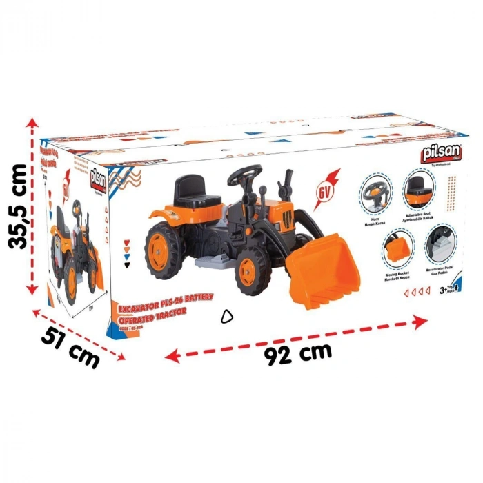 05 124 EXCAVATOR PLS-26 TRAKTÖR KEPÇELİ 6V AKÜLÜ