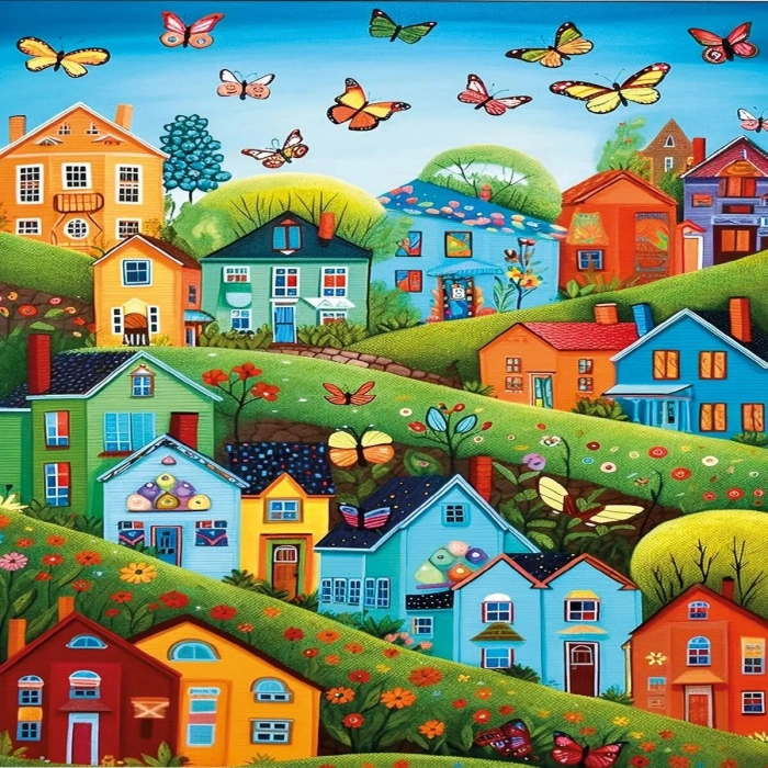 20079 PUZZLE 500 Village Tith Butterflies