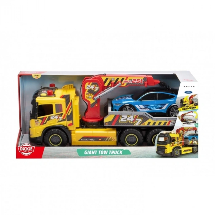 203749039 Giant Tow TruckVolvo FMX freewheel light sound manual crane and