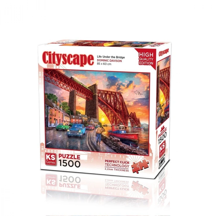 22039 PUZZLE 1500 FORTH BRİDGE AT SUNSET LİFE UNDER THE BRİDGE