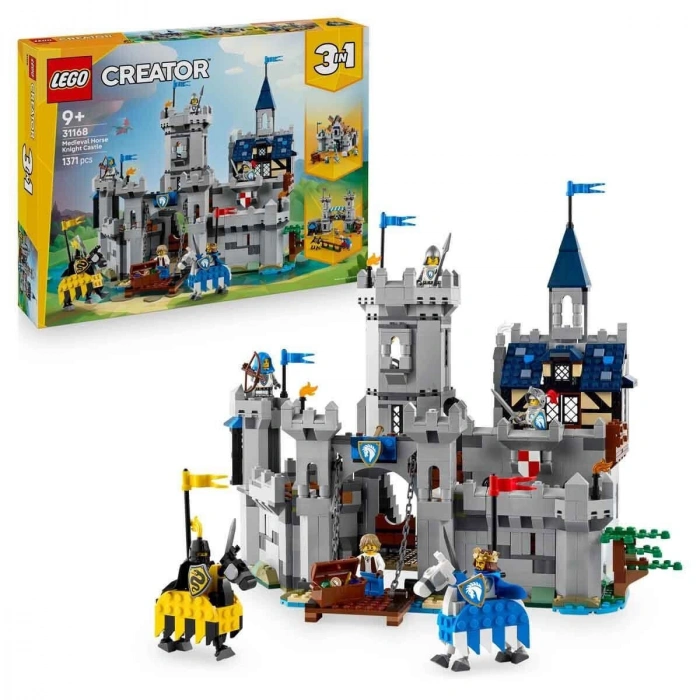 31168 Lego Creator 3in1 - Orta Çağ Atlı Şövalye Kalesi 1371 parça +9 yaş