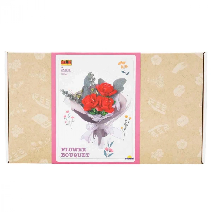 5757 SUN-RST-BLX-FLOWER SET GÜL BUKETİ 3LÜ KRMZ 285 PRÇ