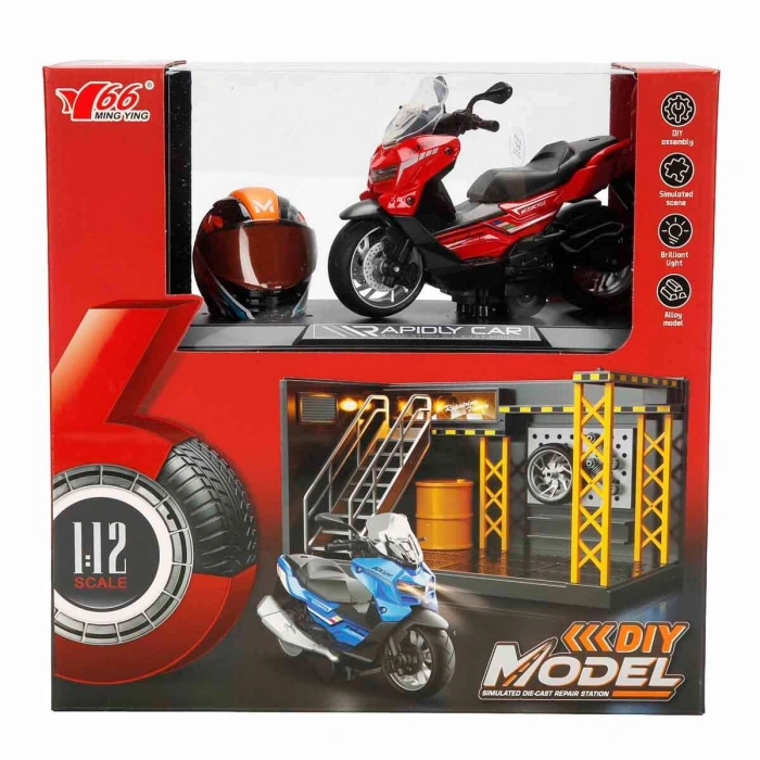 5839 SUN-MYG-MOTOSİKLET 1 12 BMW KASKLI FİGÜR PB.3R SES IŞIK