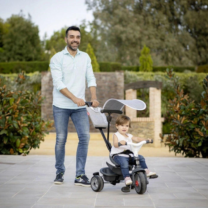 7600741503 Baby Driver Tricycle 3 Tekerlekli 3ü 1 arada Gri Bisiklet +10 ay